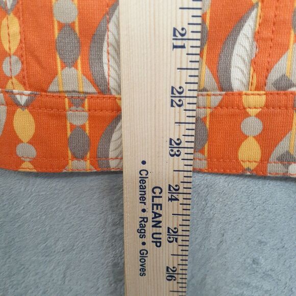 Multiples 60s/70s Printed Snap Button Grommett Women Corduroy Blazer Orange Sz L - Picture 4 of 10
